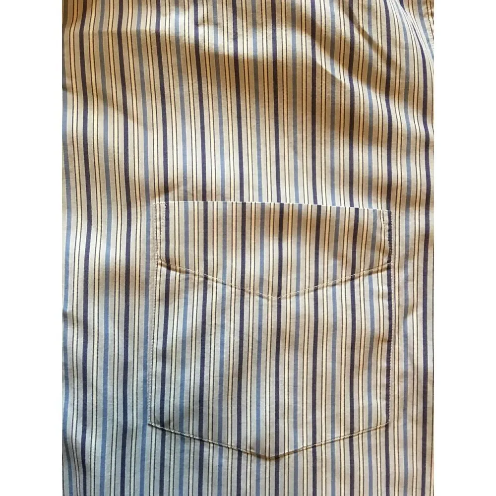 J. Crew Blue Striped Men's Dress Shirt Oxford Size 16-16‎ 1/2 2 Ply